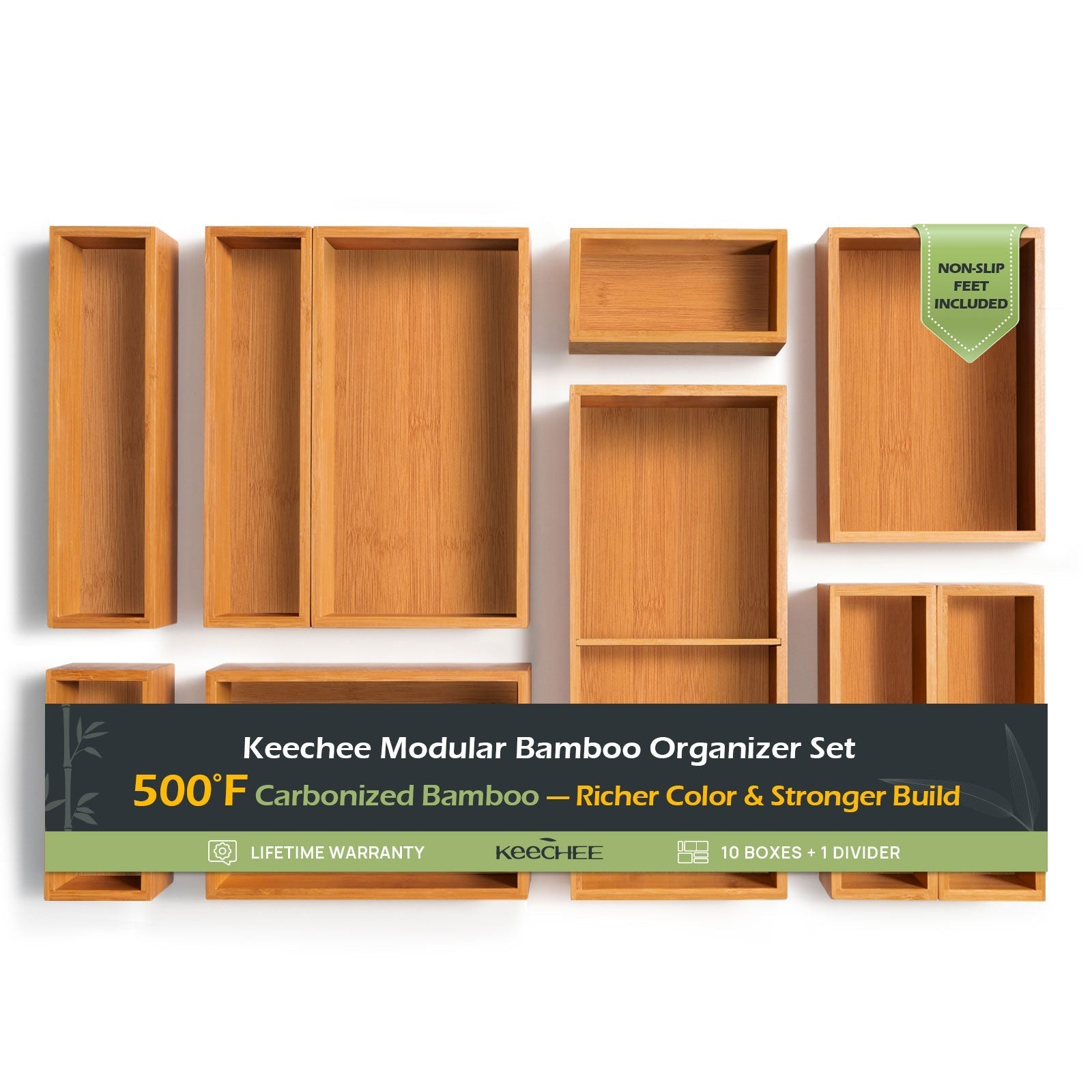 10 Piece Bamboo Drawer Organizer Set – Keechee Home