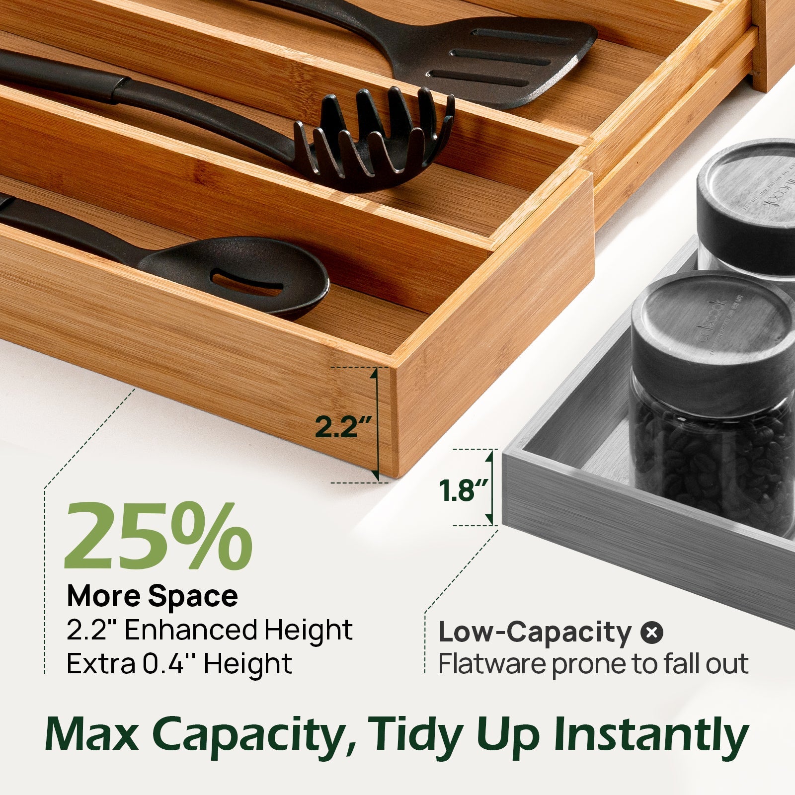 5 Slot Expandable Silverware Organizer