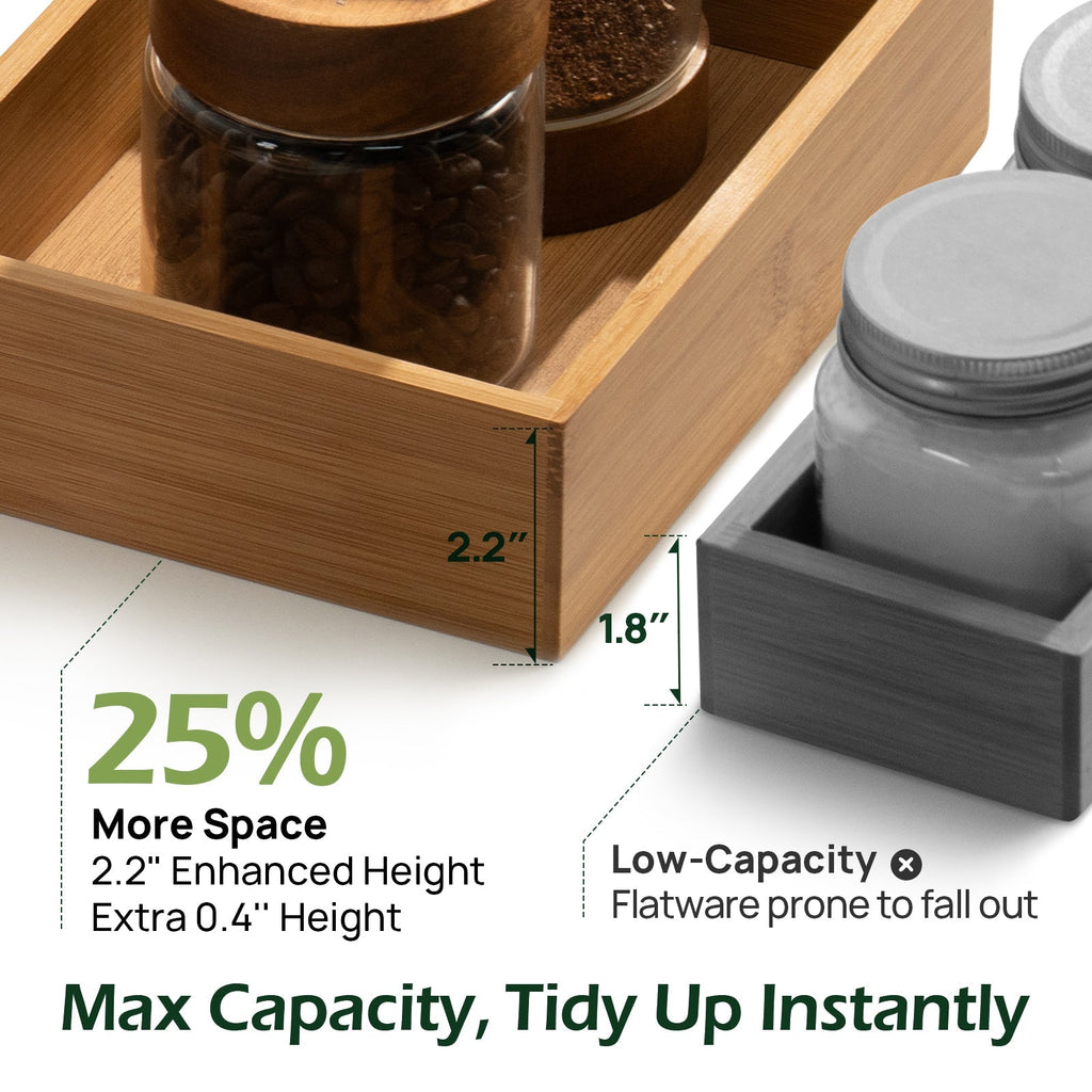 10 Piece Bamboo Drawer Organizer Set