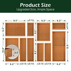 10 Piece Bamboo Drawer Organizer Set