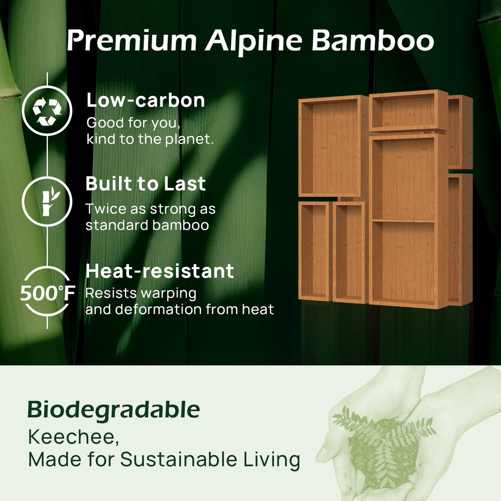 10 Piece Bamboo Drawer Organizer Set