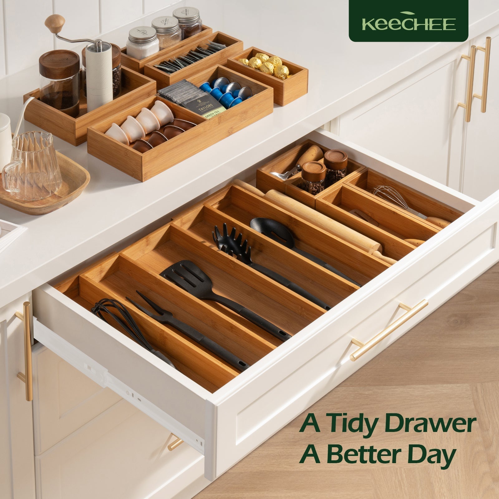 5 Slot Expandable Silverware Organizer