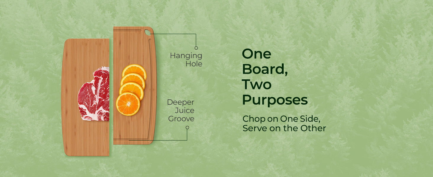 Dishwasher Safe Bamboo Cutting Boards Set of 2