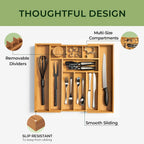 10 Slot Expandable Silverware Organizer + 5pc Set Drawer Organizer