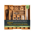 10 Slot Expandable Silverware Organizer