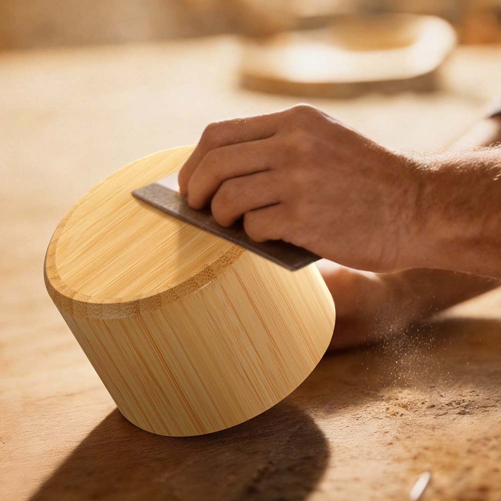 Bamboo Salt Cellar with Acacia Lid & Spoon
