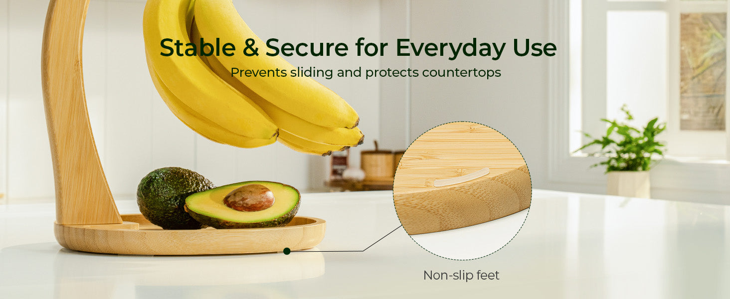 Bamboo Banana Holder with Fruit Tray