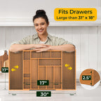 12 Slot Expandable Carbonized Large Bamboo Kitchen Drawer Organizer