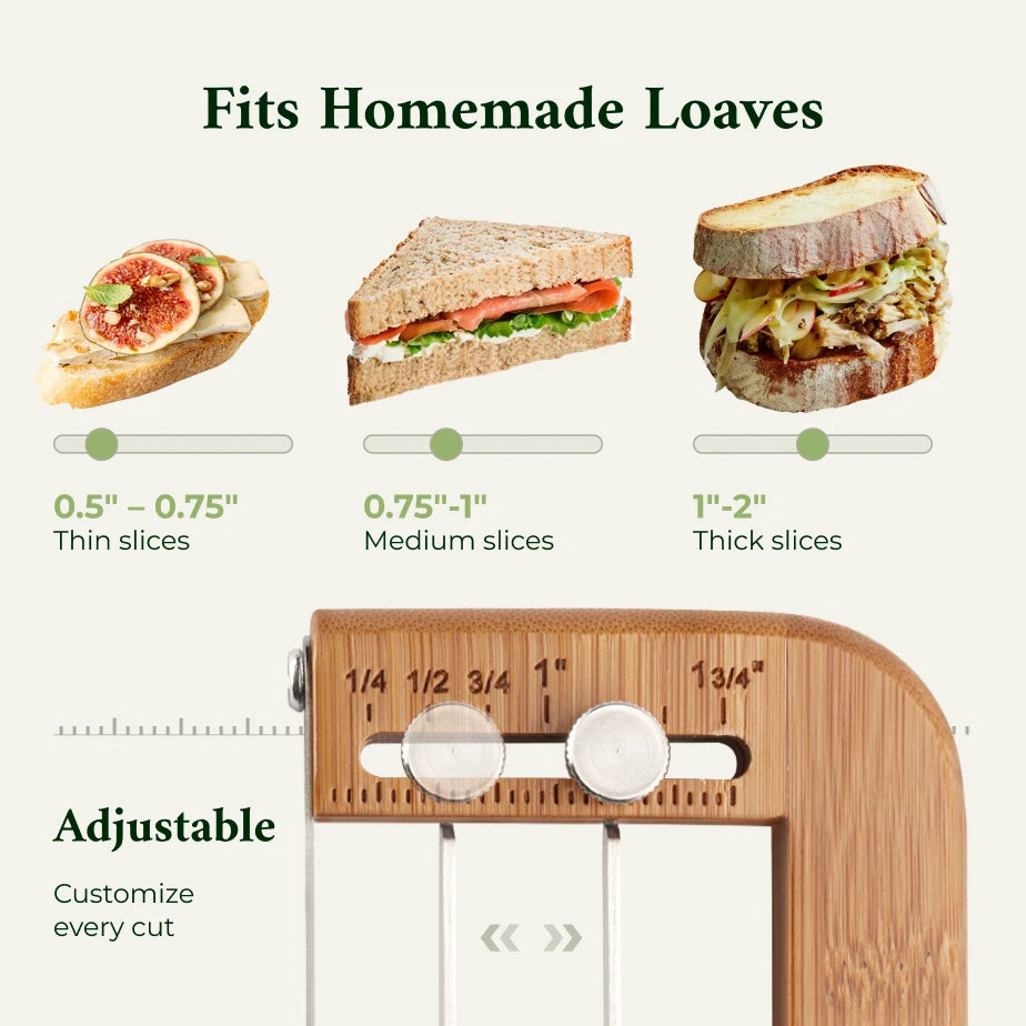 Keechee Adjustable Bread Slicer Knife with Thickness Guide Secondary image
