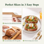 Keechee Adjustable Bread Slicer Knife with Thickness Guide