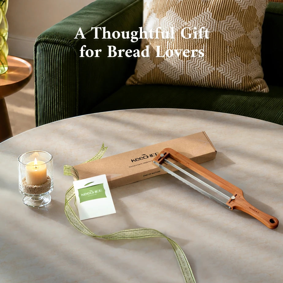Keechee Adjustable Bread Slicer Knife with Thickness Guide