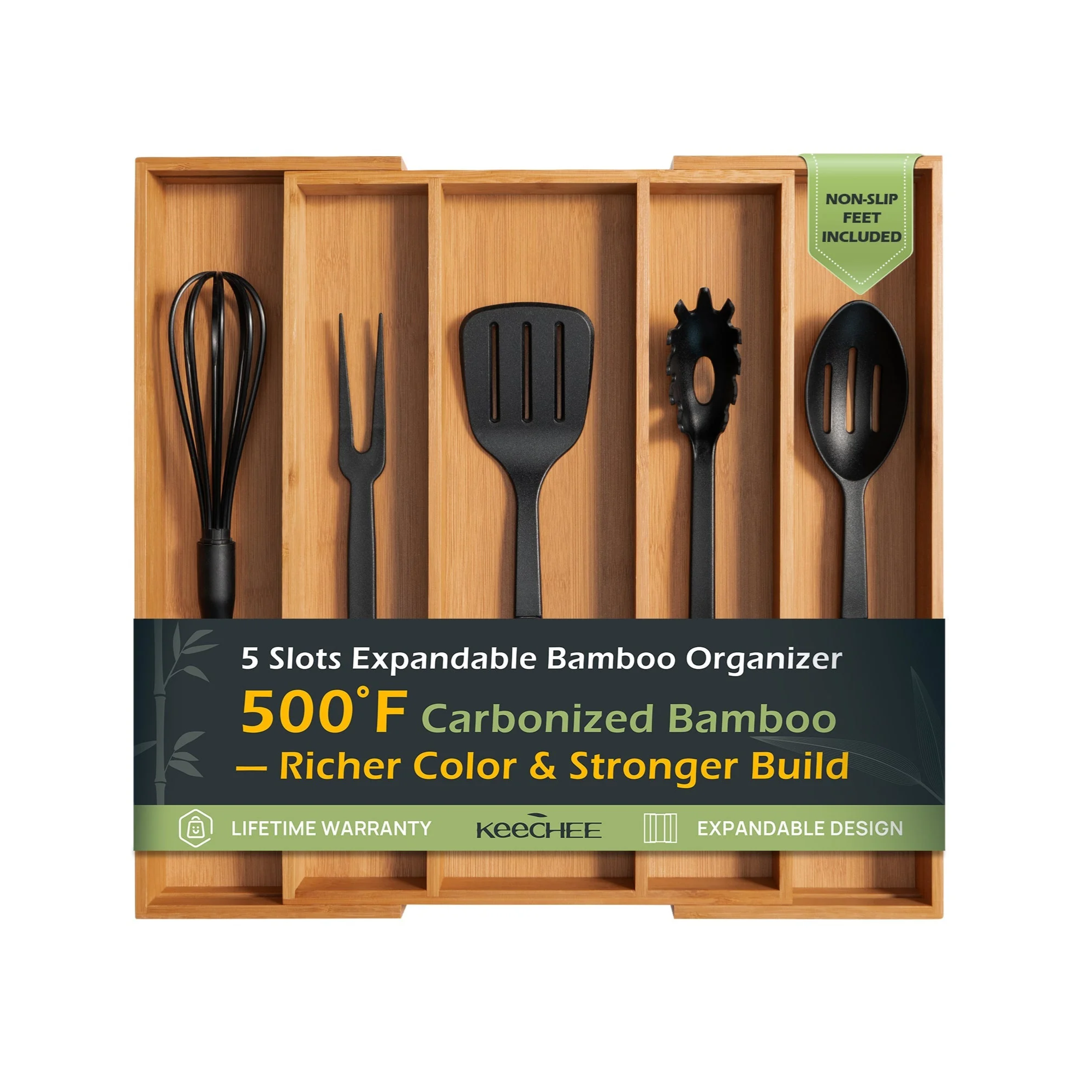 5 Slot Expandable Silverware Organizer