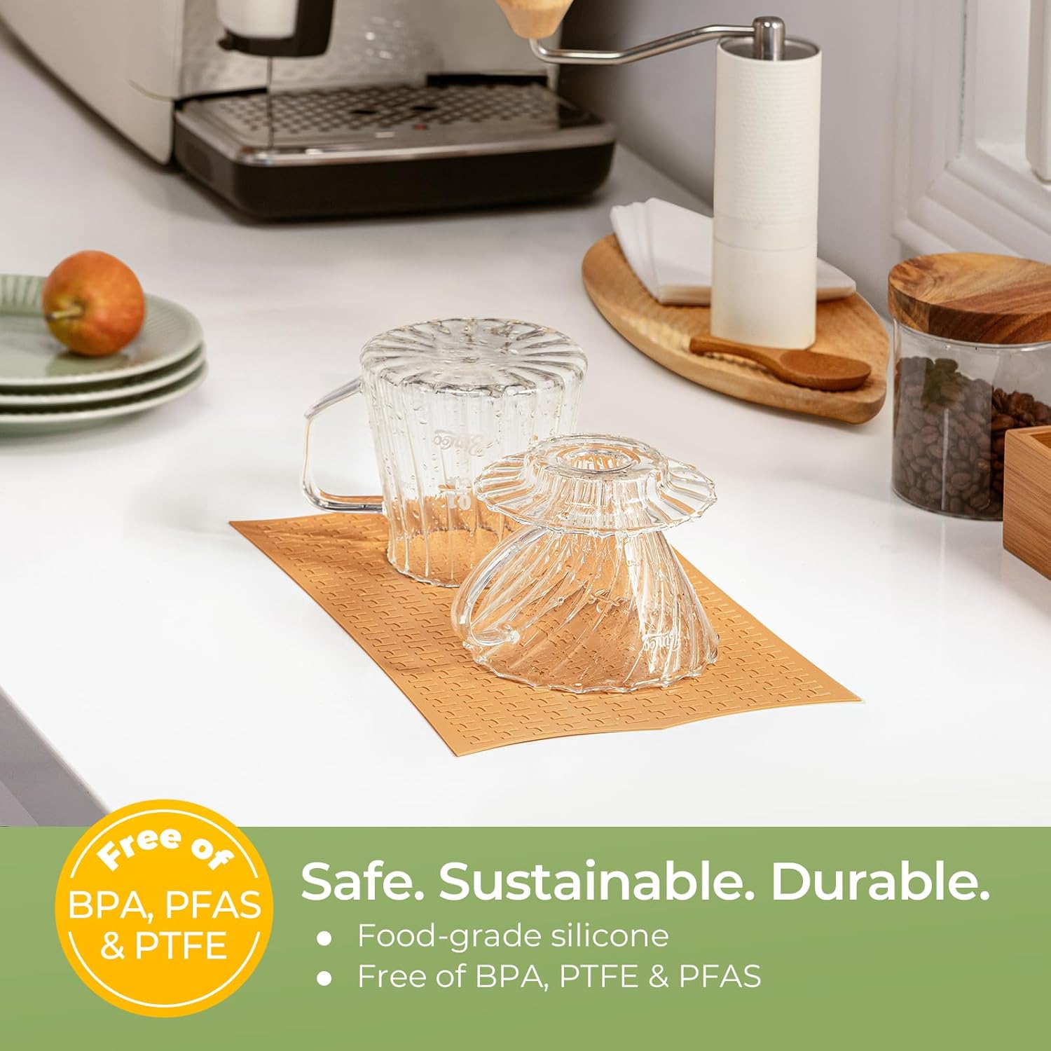 Silicone Non-Slip Mat for Cutting board (Brown)