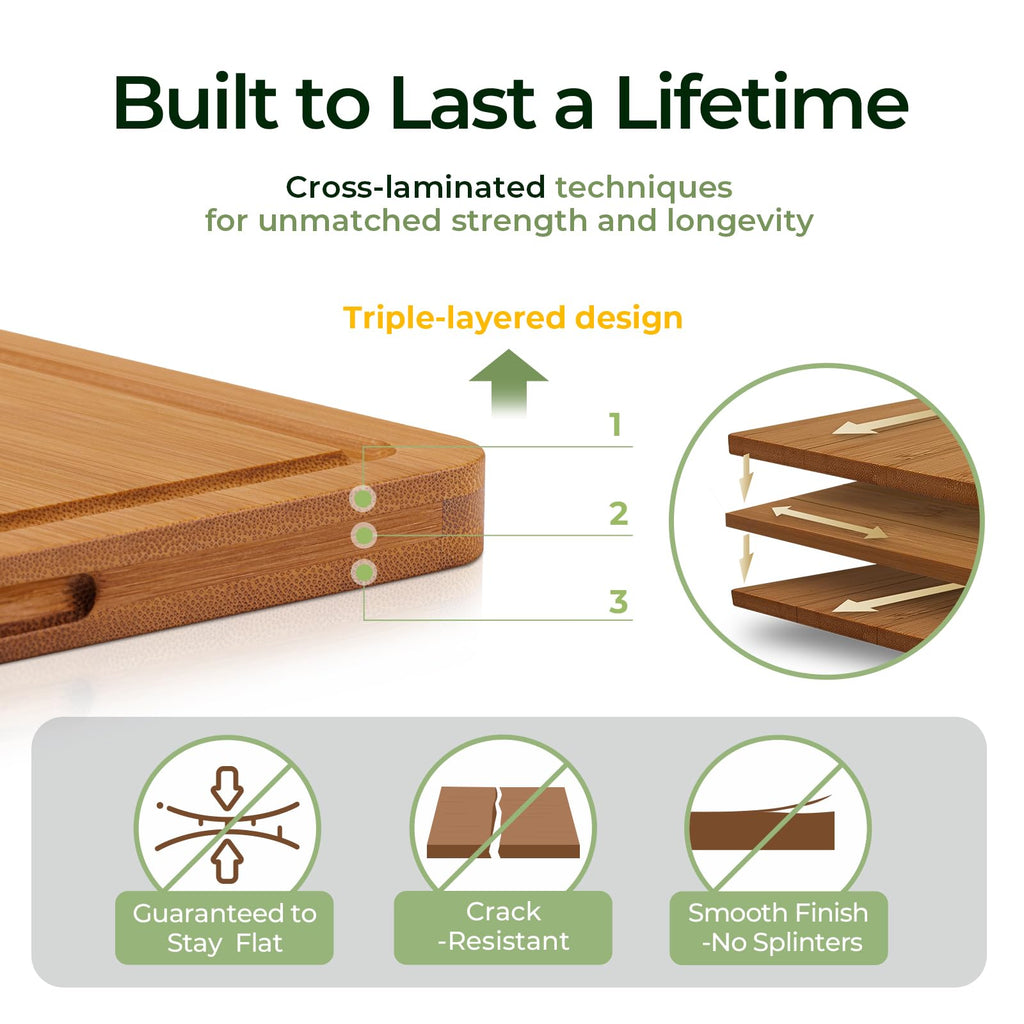 Extra Large Carbonized Bamboo Cutting Board