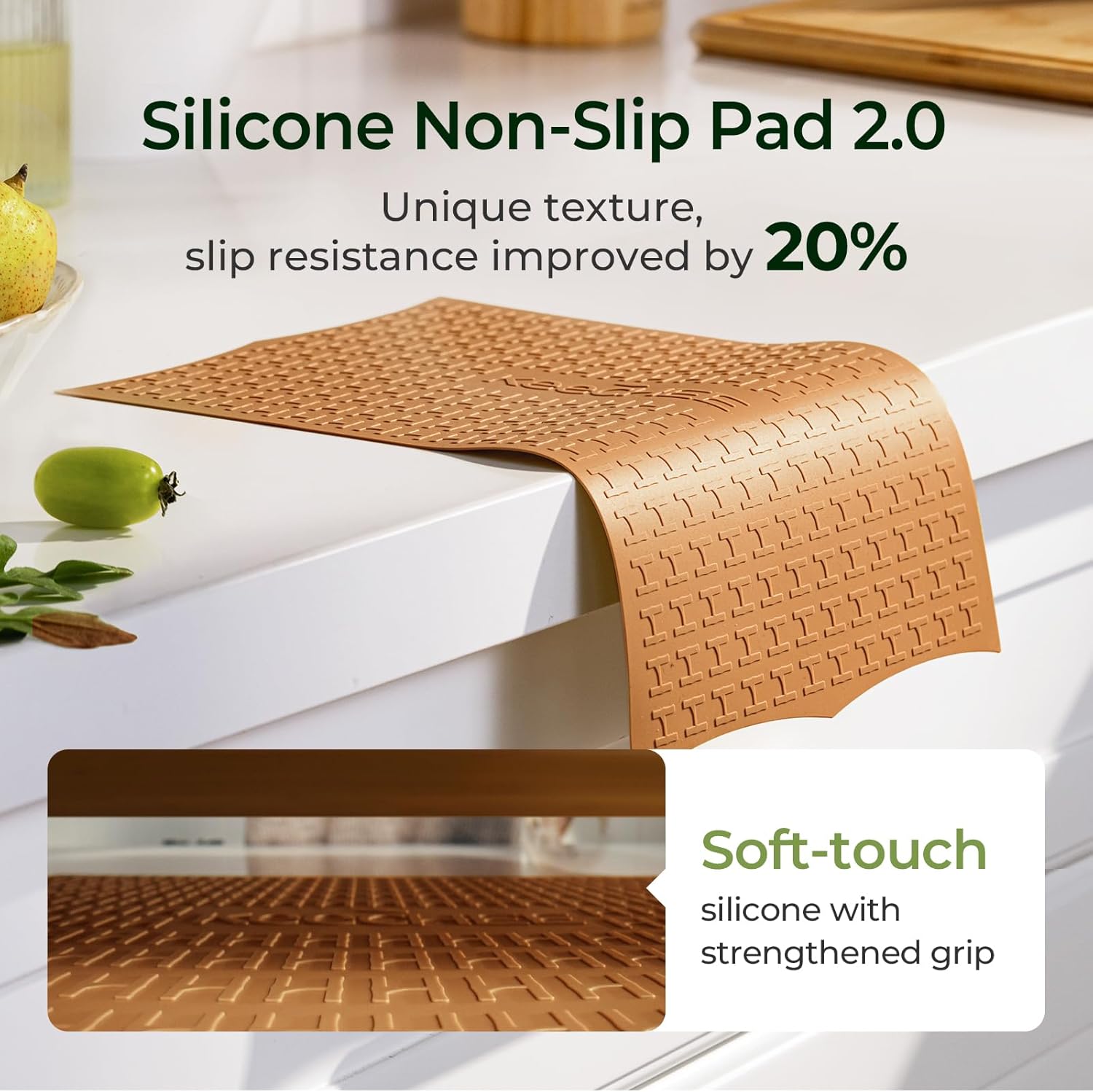 Silicone Non-Slip Mat for Cutting board (Brown)