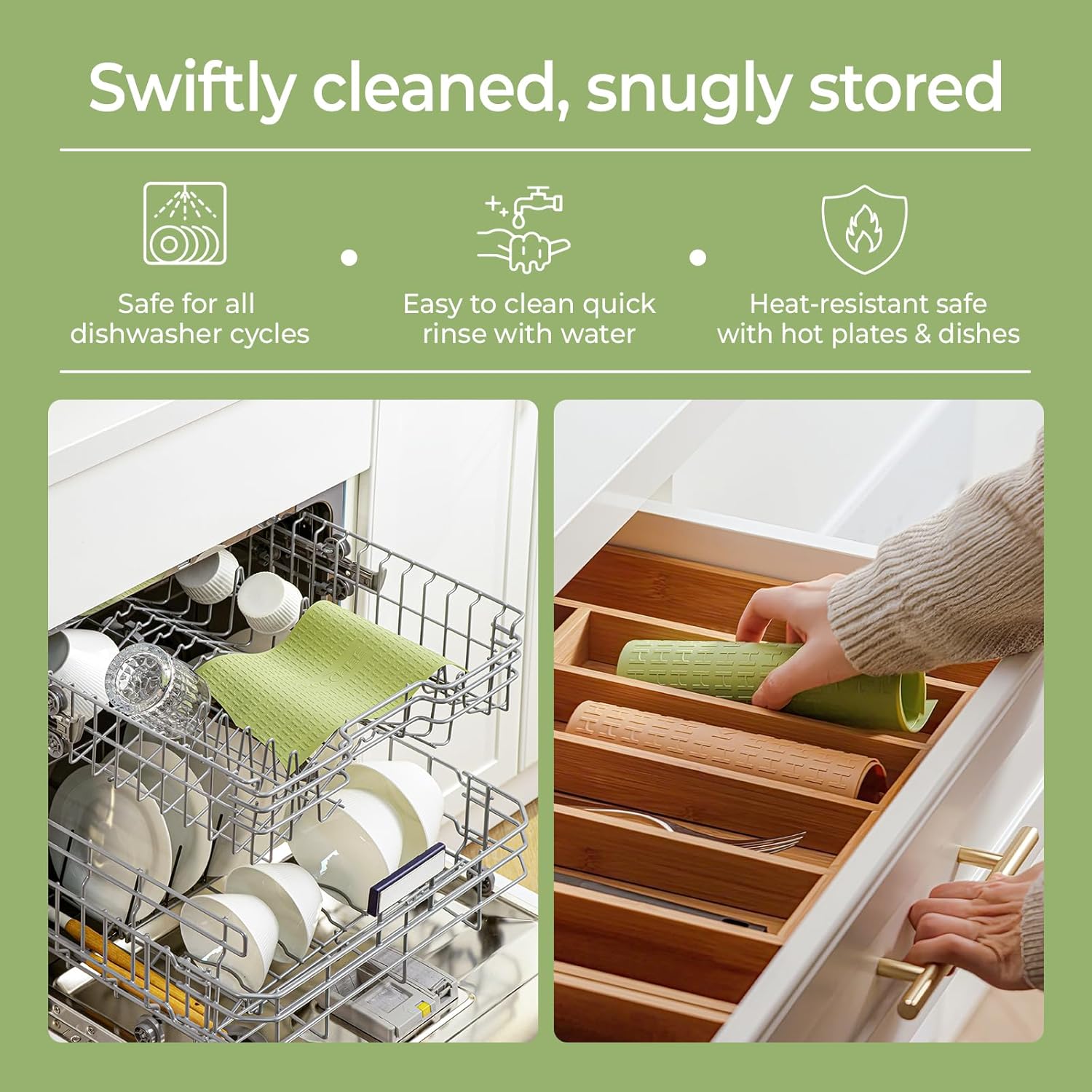 Silicone Non-Slip Mat for Cutting board (Green)