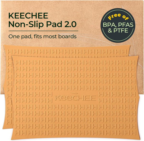 Two Piece Silicone Non-Slip Mat for Cutting board (Brown)
