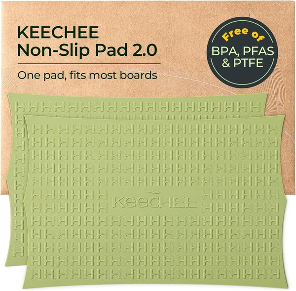 Two Piece Silicone Non-Slip Mat for Cutting board (Green)