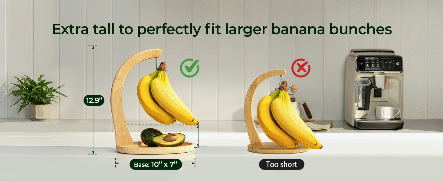 Bamboo Banana Holder with Fruit Tray