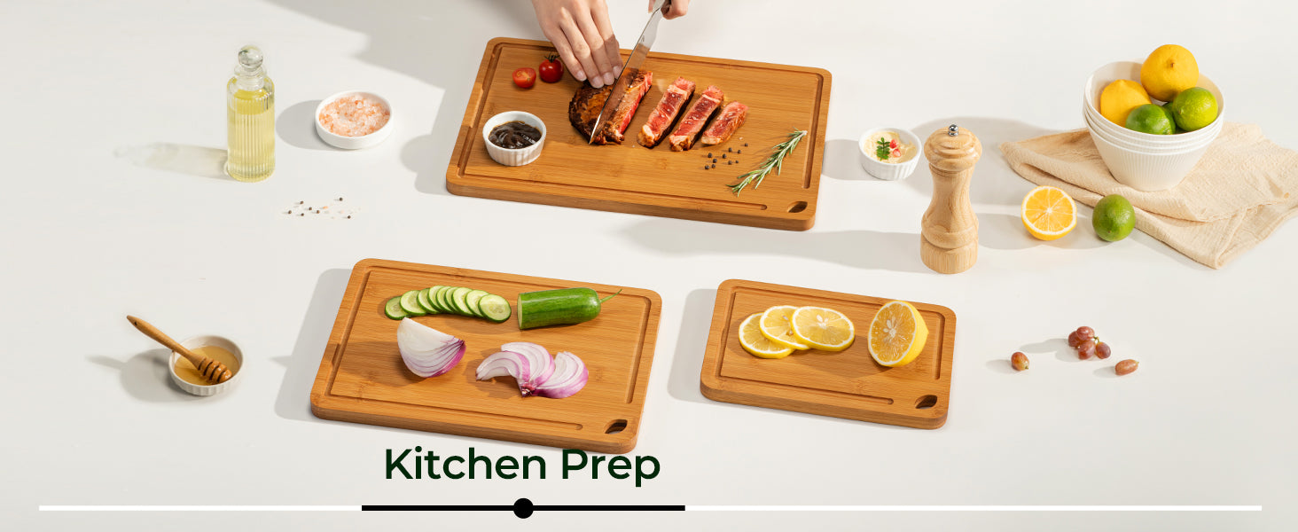3 Piece Carbonized Bamboo Cutting Board