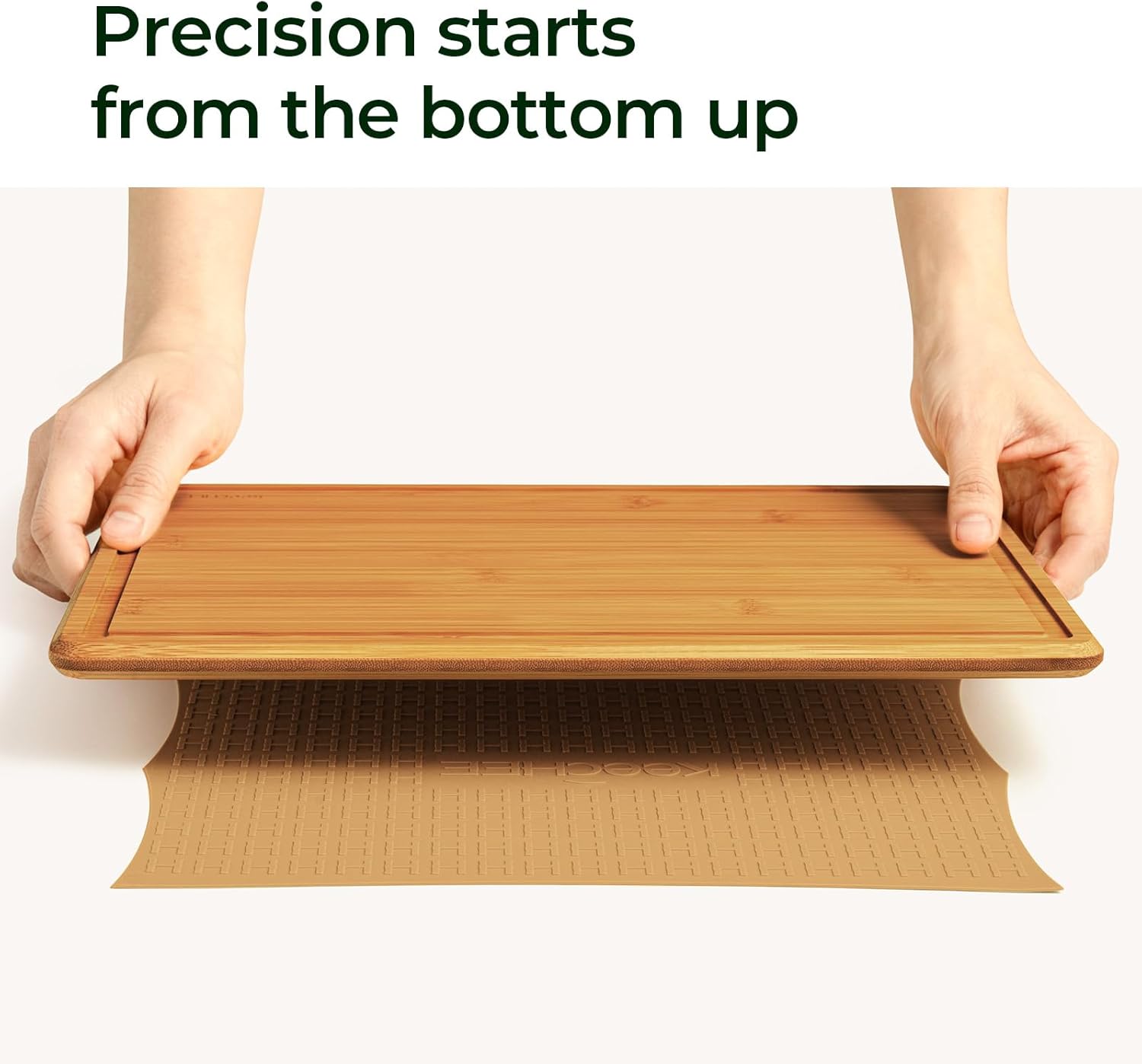 Carbonized Bamboo Cutting Board with Non-slip Mat - Set of 2