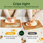 Carbonized Bamboo Cutting Board with Non-slip Mat - Set of 2