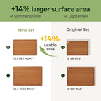Carbonized Bamboo Cutting Board with Non-slip Mat - Set of 2