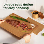 Carbonized Bamboo Cutting Board with Non-slip Mat - Set of 2