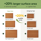 Carbonized Bamboo Cutting Board with Non-slip Mat - Set of 3