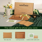 Carbonized Bamboo Cutting Board with Non-slip Mat - Set of 3