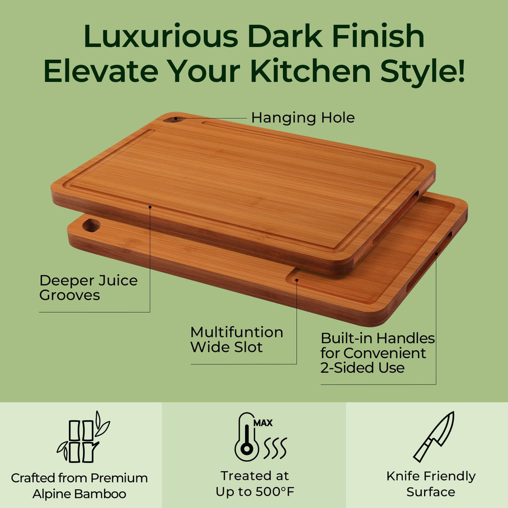 3 Piece Carbonized Bamboo Cutting Board