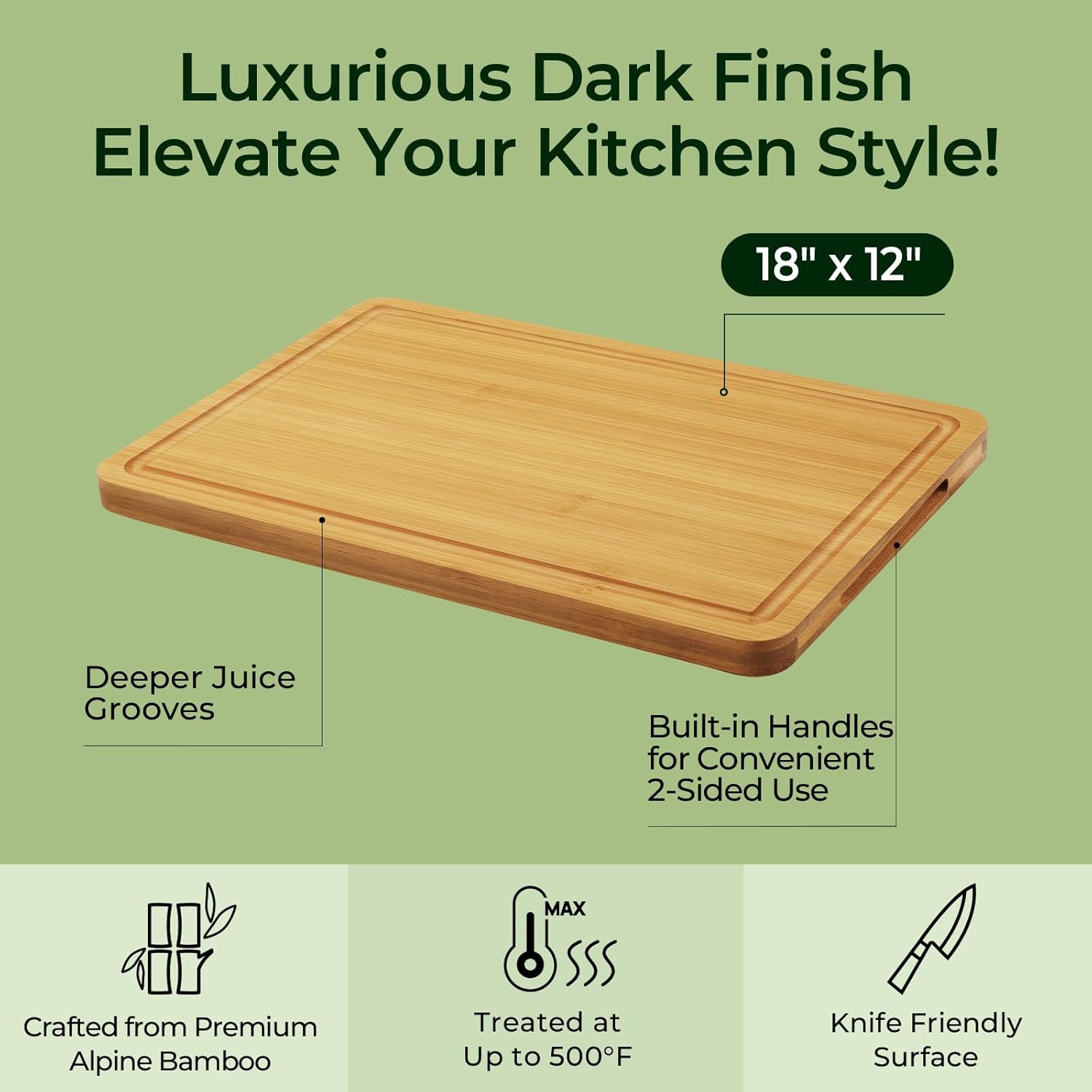 Extra Large Natural Bamboo Cutting Board