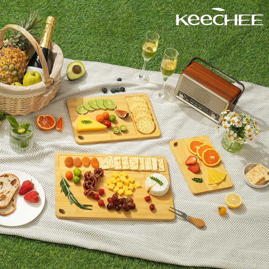 3 Piece Natural Bamboo Cutting Board