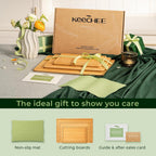 Natural Bamboo Cutting Board with Non-slip Mat - Set of 3
