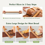 Adjustable bread slicer with easy setup and versatile slicing functions