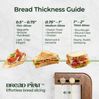 Adjustable bread slicer thickness guide for thin, medium and thick slices