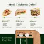 Adjustable bread slicer with customizable thickness settings for different bread sizes