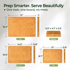 Large and XLarge Atelier bamboo cutting board size comparison