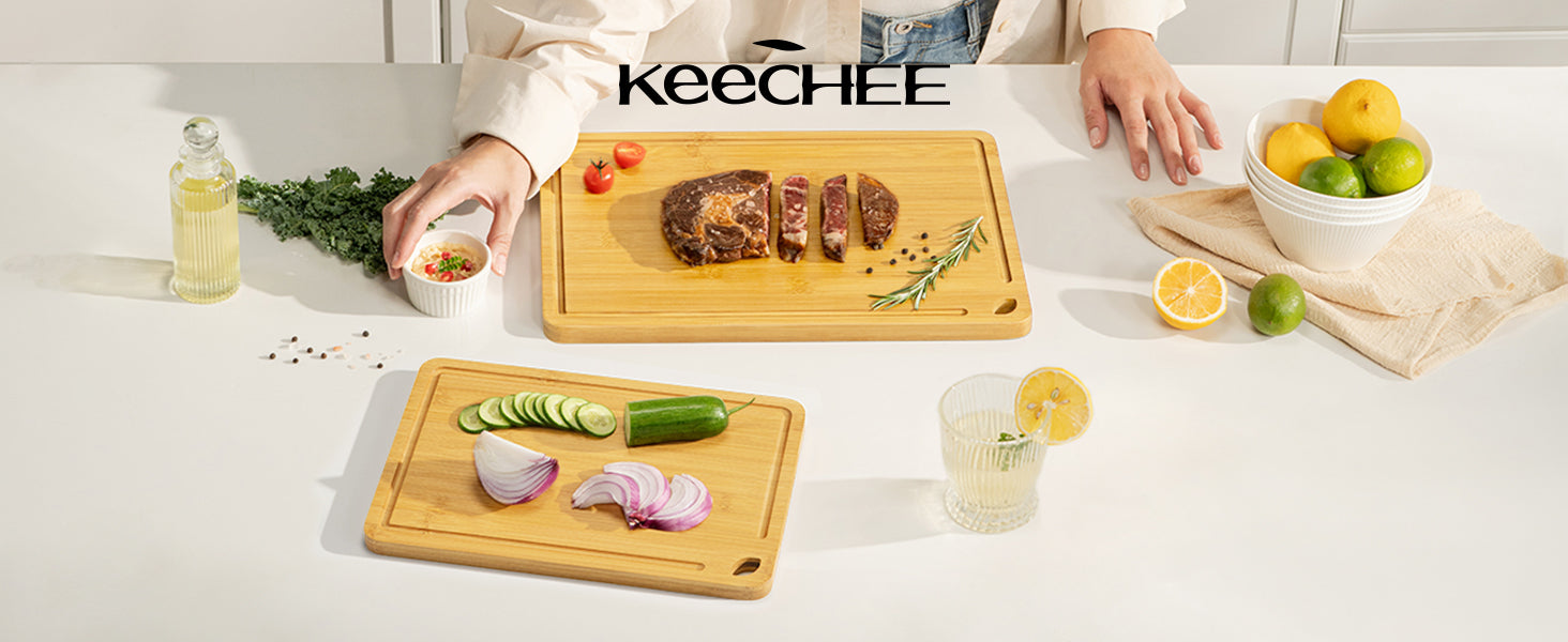 2 Piece Carbonized Bamboo Cutting Board