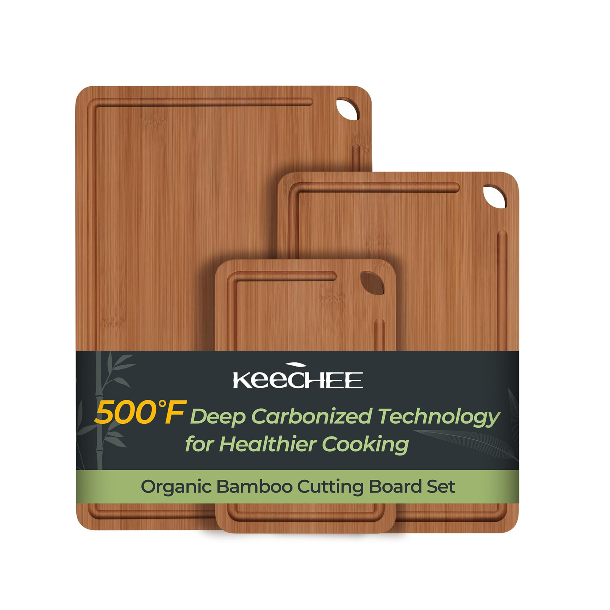 3 Piece Carbonized Bamboo Cutting Board Secondary image