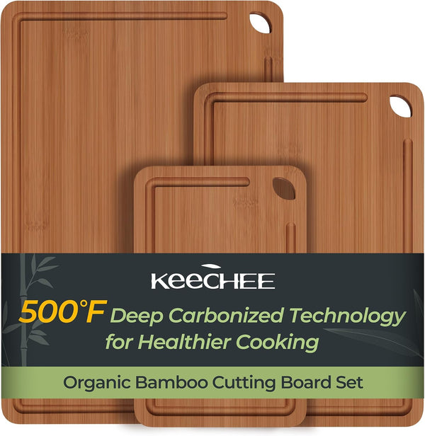 3 Piece Carbonized Bamboo Cutting Board