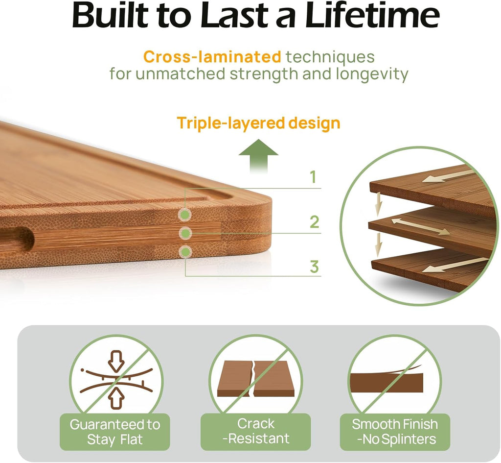 Cross-laminated construction designed to strengthen carbonized bamboo cutting boards