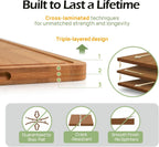 Cross-laminated construction of KEECHEE carbonized bamboo cutting boards