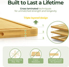 Cross-laminated construction of KEECHEE natural bamboo cutting boards