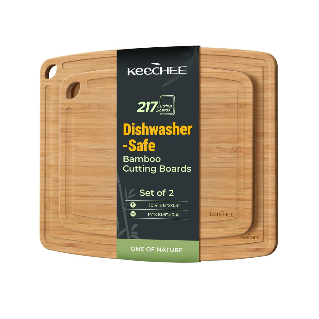 Dishwasher Safe Bamboo Cutting Boards Set of 2