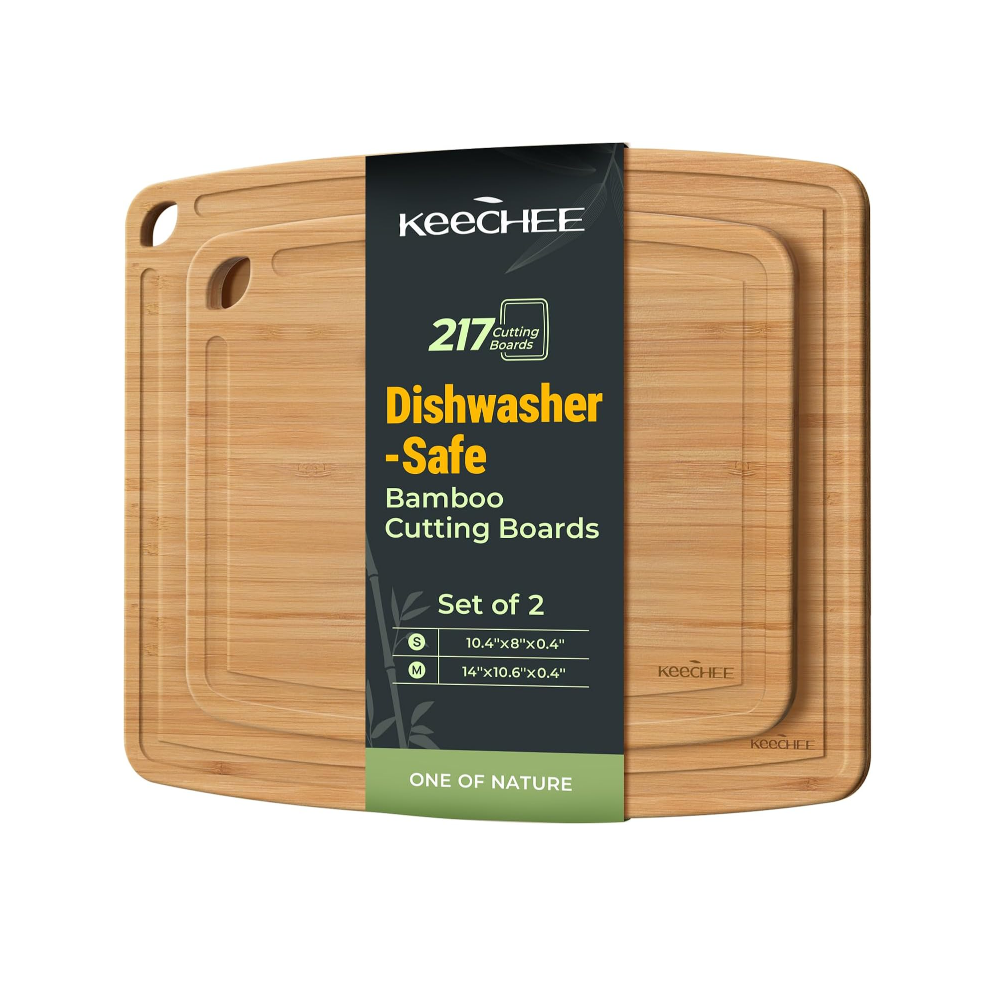 Dishwasher Safe Bamboo Cutting Boards Set of 2