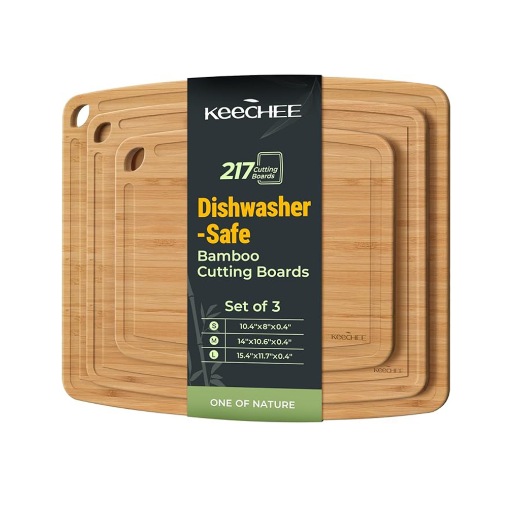Dishwasher Safe Bamboo Cutting Boards Set of 3