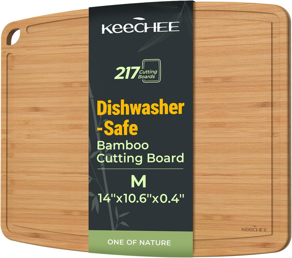 Medium dishwasher-safe bamboo cutting board for everyday meal prep