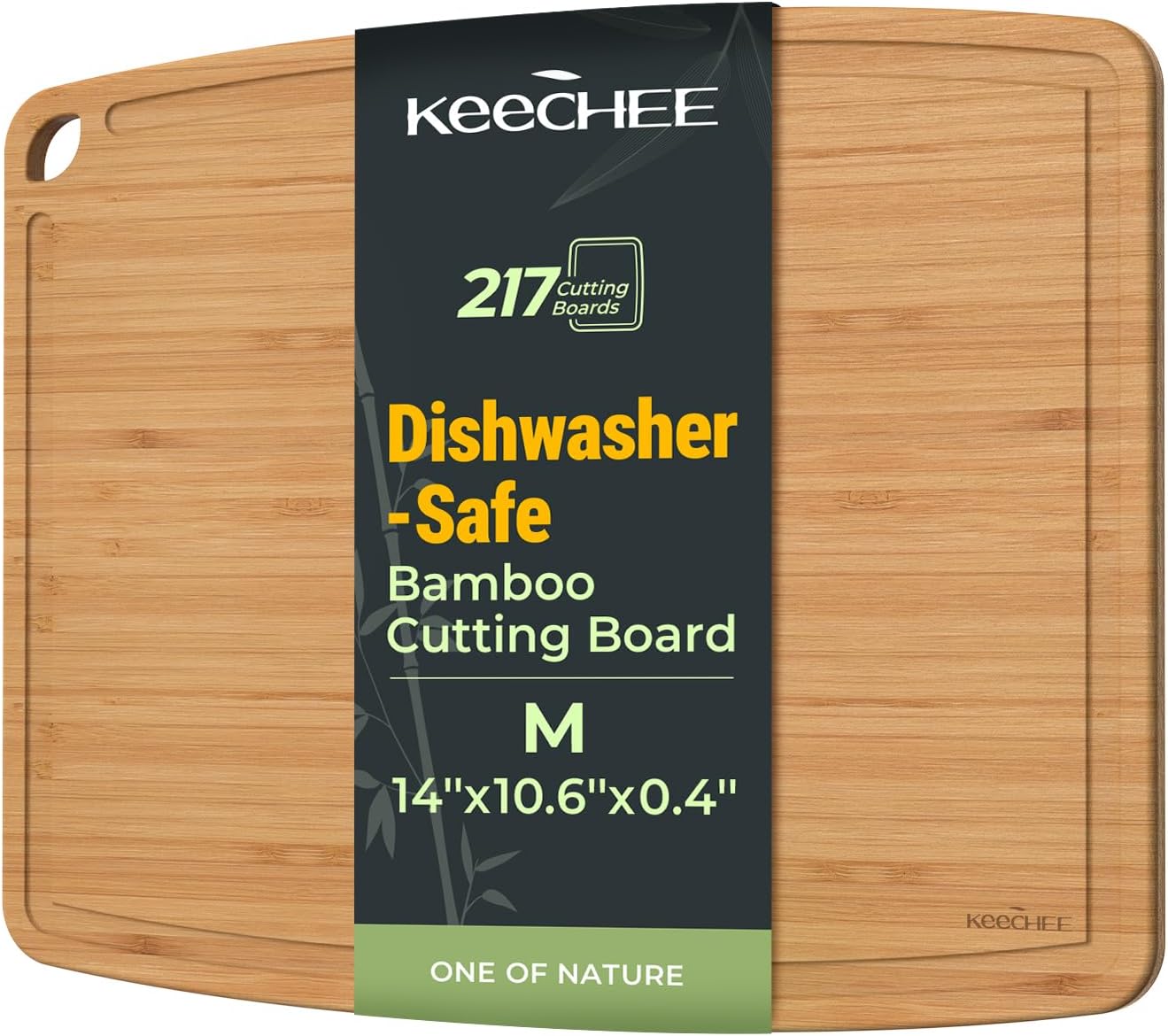 Medium dishwasher-safe bamboo cutting board for everyday meal prep