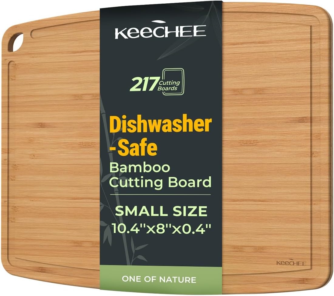 Small dishwasher-safe bamboo cutting board for fruit and quick prep